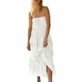 thumbnail image 5 of Vestido largo sin espalda con tirantes finos para mujer - Color liso, tirantes ajustables, diseño fluido y vaporoso para el verano, 5 of 5
