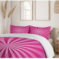 thumbnail image 6 of Ambesonne Hot Pink Duvet Cover Sets, Retro Fractal Stripes, 2-King, Hot Pink and White, 6 of 7