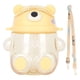 thumbnail image 1 of 700 ml Bear Water Bottle for Girls Kids with Straw Adjustable Strap Cartoon Kawaii Water Bottle for Shopping Hiking Yellow, 1 of 5