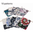 thumbnail image 2 of kilofly 20 pc Chinese Jewelry Bag Coin Purse Floral Print Drawstring Gift Pouch, 2 of 5