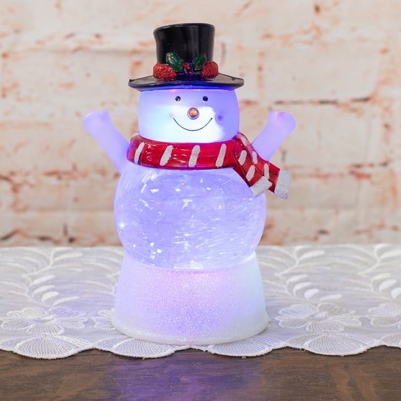 Elanze Designs Happy Snowman LED Light-up Glitter Swirl 100MM Water Globe Christmas Figurine