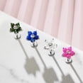 thumbnail image 5 of MoBody 16G Created Opal Flower Labret Piercing Stud Internally Threaded Monroe Lip Ring Helix Earring (White Created Opal - 6mm), 5 of 5