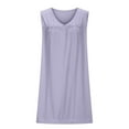 thumbnail image 5 of Hvot&aat Women's Soft Comfy Lace Nightdress V-Neck Sleeveless Knee-Length Tank Nightgowns Loose Solid Color Dress, 5 of 7