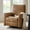 camel, variant on Traditional 360°Swivel Recliner Chair, Faux Leather Manual Push Back Recliner with Gliding Base, Nailhead Trim Accent, Upholstered Rocking Recliner for Living Room & Nursery, Camel