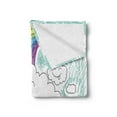 thumbnail image 2 of Cartoon Soft Flannel Fleece Throw Blanket, Childish Like Drawing Image with Happy Clouds and Sun Vivid Rainbow Print, Cozy Plush for Indoor and Outdoor Use, 50" x 60", Multicolor, by Ambesonne, 2 of 5