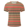 thumbnail image 5 of PNTUTB Mens Fashion Versatile Stripes Crew Neck Short Sleeve Everyday Casual Comfort Basic T Shirts, 5 of 6