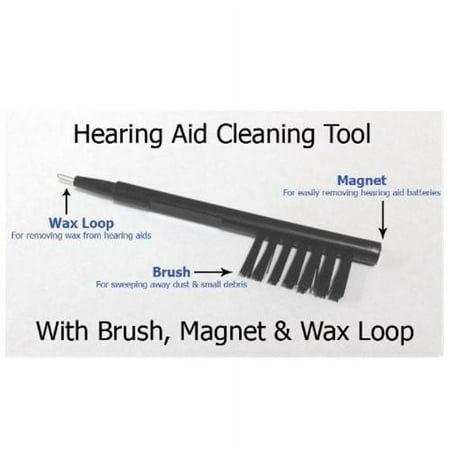 1PC Brand New Multi-function Hearing Aid Cleaning Brush Tool Kit with Wax Loop & Battery Magnet