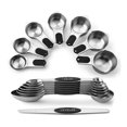 thumbnail image 1 of Juego de tazas y cucharas medidoras magnéticas, de acero inoxidable resistente, se adapta a la mayoría de los frascos de especias de cocina para hornear y cocinar, 1 of 8