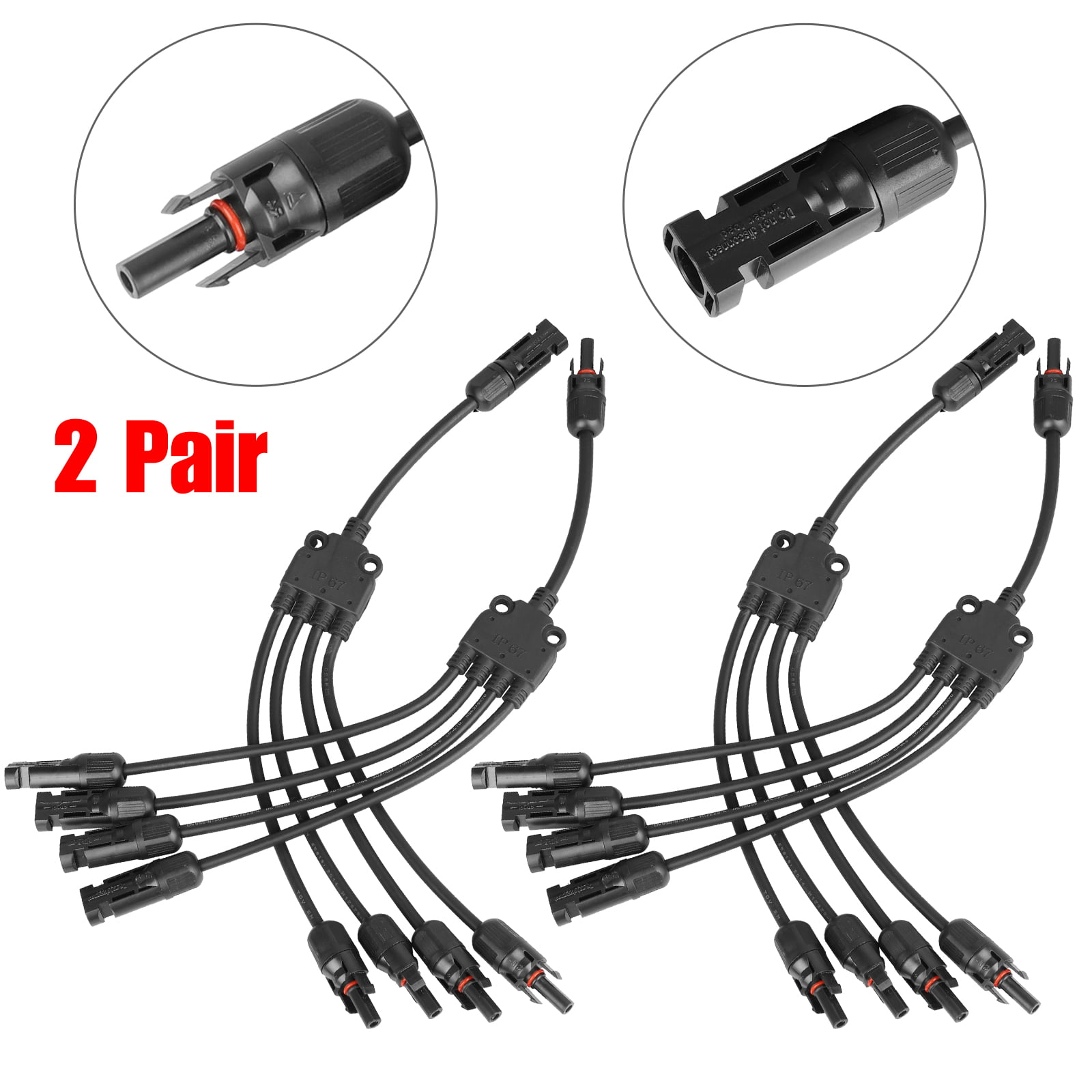 MC4 30A Male Female M/F Wire Cable Connector Set Solar Panel IP67 Adapter BI 