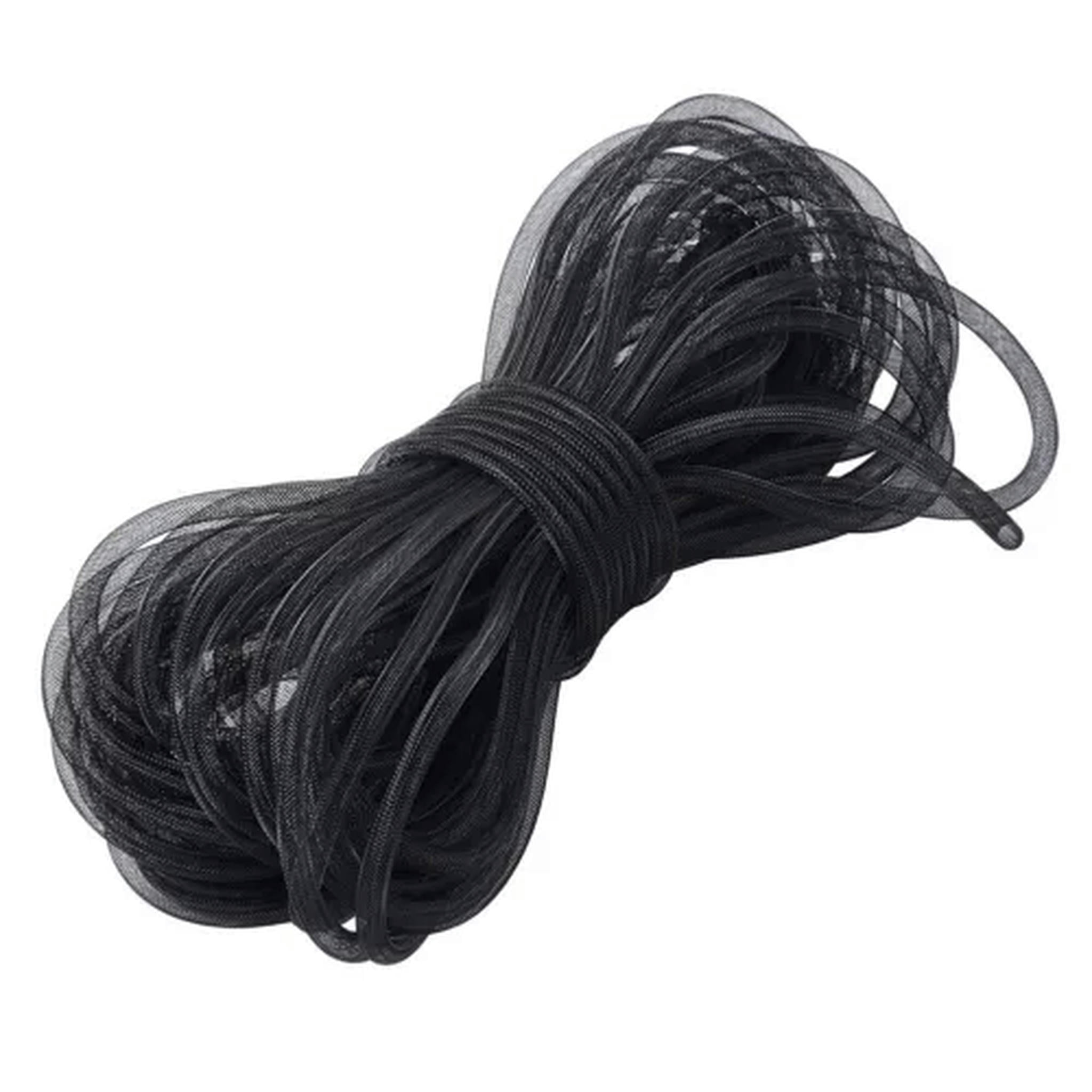 U8MO Black Mesh Tubing Cords Flexible Tube Party Ribbon Net Threads Wreath 4~20mm DIA-10mm, 150yards