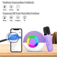 thumbnail image 2 of Mini Karaoke Machine Speaker for Kids Adults, Portable Bluetooth Microphone Song Toys with LED Light, Best Chritmas Birthday Festival Gift for 3 4 5 6 7 8+ Year Old Girls Boys (Purple-2MIC), 2 of 8