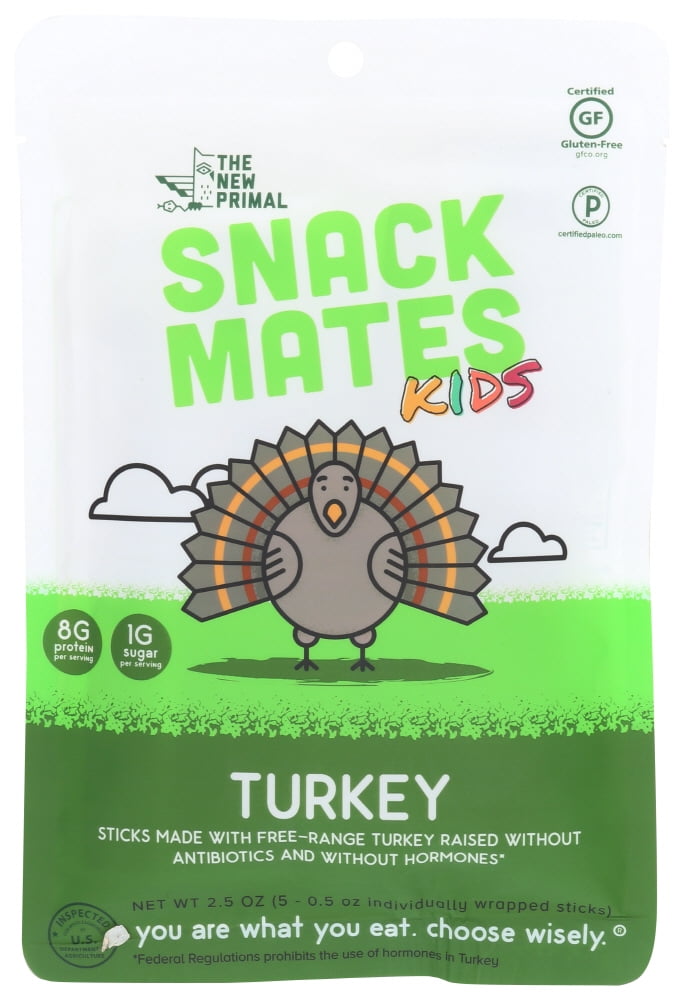The New Primal Snack Mates, Turkey Sticks, 2.5 Oz