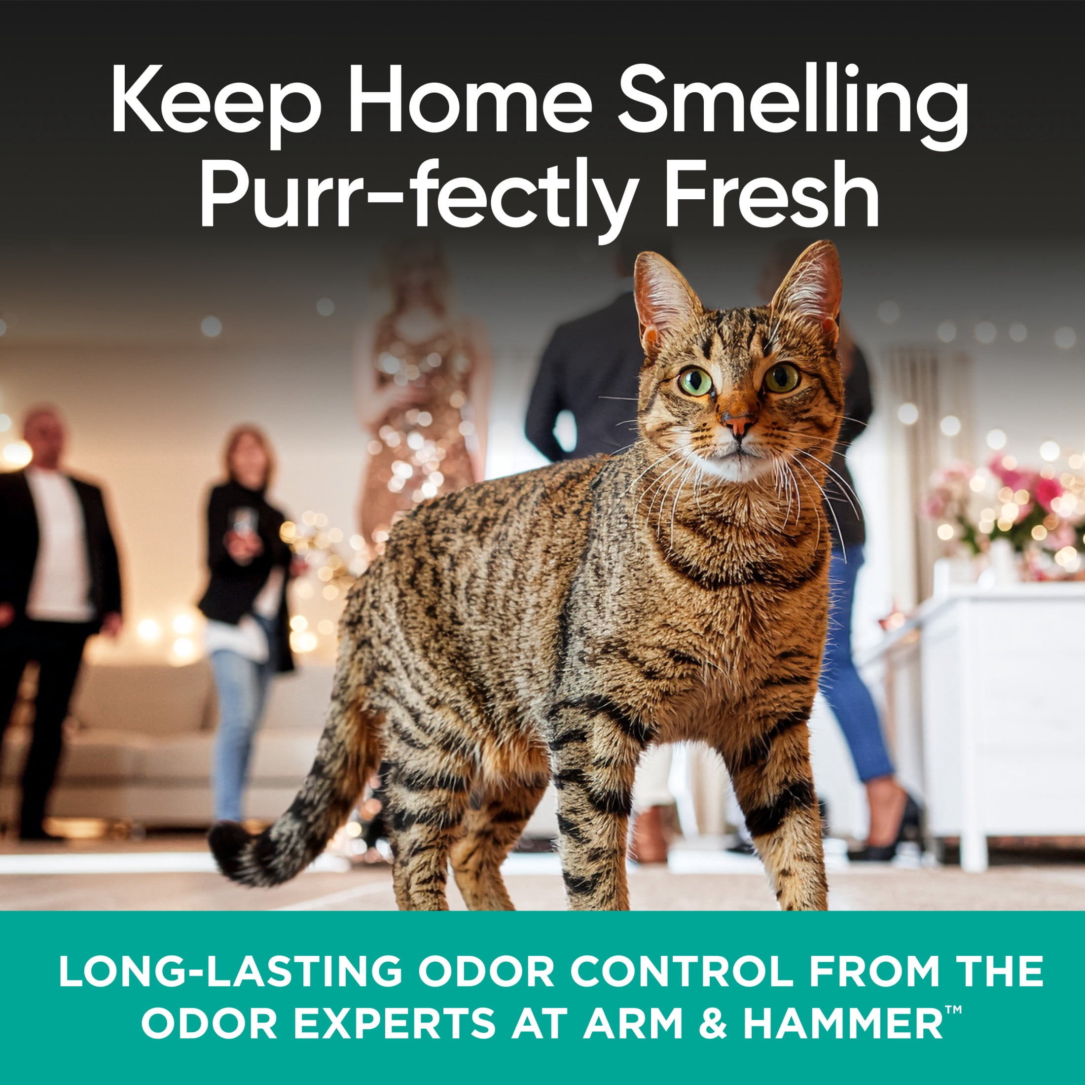 ARM & HAMMER Cat Sense Odor Control Cat-Approved Litter Deodorizer, Long-Lasting Scented Freshener Additive, Works with Most Litter, 24 Oz