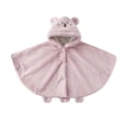 thumbnail image 2 of DJDLJWCJ Baby Hooded Cape Cute Bear Fleece Winter Poncho Soft Thick Warm Kids Bear Cape Pink Size 2T, 2 of 5