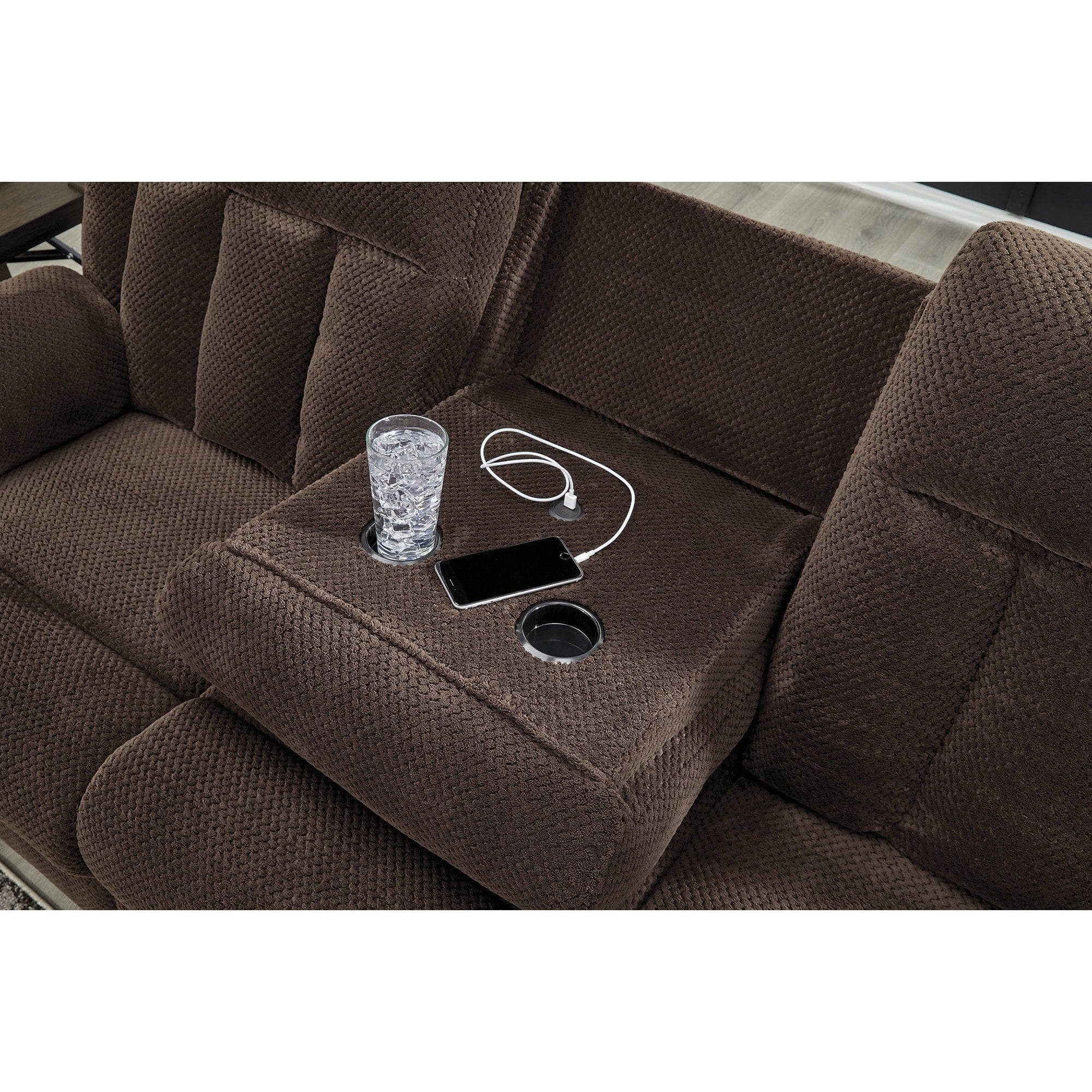 Signature Design by Ashley Observation Brown Power Reclining Sofa