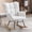 Ivory, variant on Nursery Rocking Chair, Teddy Upholstered Glider Rocker, Rocking Accent Chair, Reading Chair, Lounge Chair, Padded Seat with High Backrest Armchair, Comfy Side Chair for Living Room, Bedroom, Offices