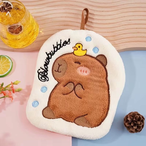 1 pieza, Una linda toalla de mano de jirafa con lazo for colgar, hecha de microfibra suave y absorbente, perfecta for decorar tu baño, cocina o comedor, con lindo estampado animal, hecha de poliéster.