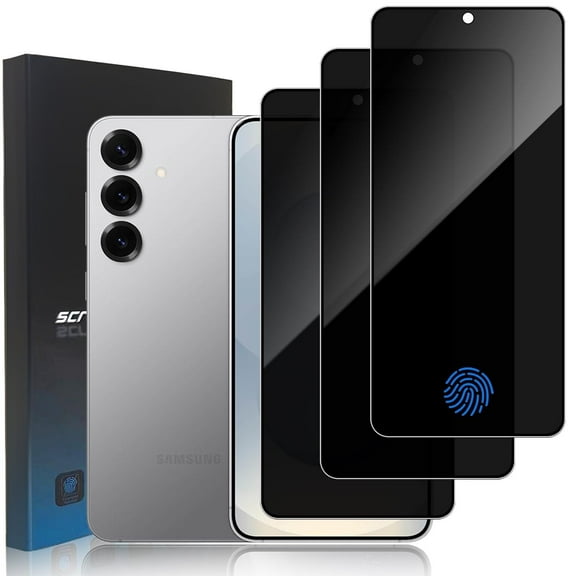 ZYQEEE Privacy Screen Protector for Samsung Galaxy S25 Plus 6.7", Scratch Resistant Anti-Spy Tempered Glass Film, Bubble Free, Easy Installation,Case Friendly,3 Pack