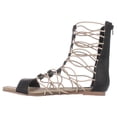 thumbnail image 4 of Womens MIA Dominica Mid-Calf Gladiator Sandals - Black, 4 of 7