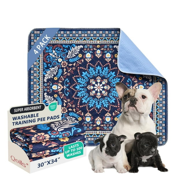 Pack de 4 almohadillas de adiestramiento para perros, 76 x 86 cm, reutilizables y lavables