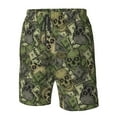 thumbnail image 5 of Naloa Green Skulls Men's Beach Shorts, Surfing shorts, Swim trunks, Quick Dry Swim Trunks for Surfing Beach Fun - 3X-Large, 5 of 9