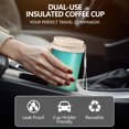 thumbnail image 5 of 18oz Travel Coffee Mug, 316 Stainless Steel Vacuum Insulated Tumbler with 2-in-1 Straw Lid & Strap, Abstract Geometric Print, 5 of 6