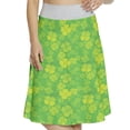 thumbnail image 1 of Women's Shamrock 4 Leaf Clover Cultural A-line Printed Skirt Casual Wear, S, Apple Green Yellow, by Ambesonne, 1 of 6