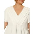 thumbnail image 5 of Agnes Orinda Plus Size Women V Neck Flare Sleeve Ruffle Peplum Wrap Blouse Top, 5 of 6