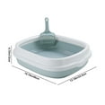 thumbnail image 3 of Extra Large Cat Litter Box with High Sides,Cat Boxes for Indoor Cats,Cat Litter Pan for Kitty,Litter Box with Low Entry,Easy to Clean,Anti-Splashing,15.7" x13.2" x4.7" (Blue), 3 of 6