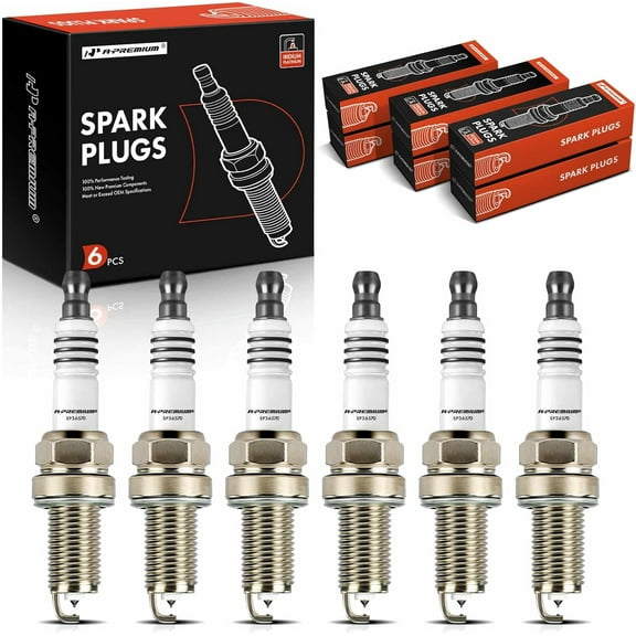A-Premium Iridium Platinum Spark Plugs Compatible with Honda Pilot 2006-2008, Odyssey 2005-2010, Ridgeline 2006-2008 & Acura MDX 2003-2006 & Saturn Vue 2004-2007, 3.5L, Pack of 6