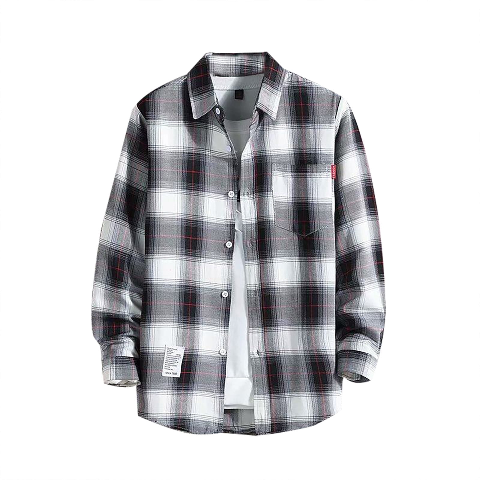 Fantaslook Plus Size Flannel Plaid Shirts For Women Long Sleeve Button Down Shirts Casual Loose Blouses Tops