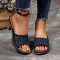 thumbnail image 3 of Dakaela Women's Heeled Sandals Open Toe Wedge Dress Casual Pumps Hollow out Backless Mules Orthopedic Bridal Party Wedding Shoes Size 6-10 Blue, 3 of 7