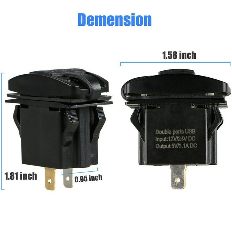 SSBSM 12-24V 3.1A Dual USB Port Socket Plug Car Charger Adapter