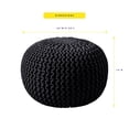 thumbnail image 2 of Round Pouf Foot Stool Ottoman by Sweet Home Collection, Black, 2 of 5