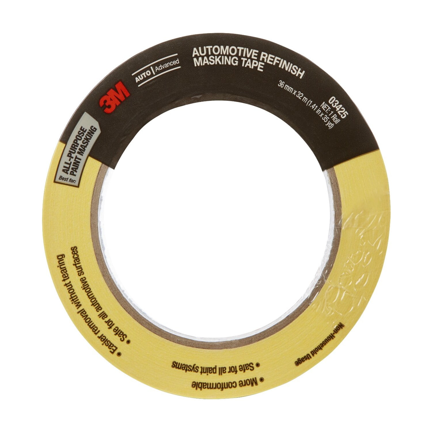 3M Automotive Refinish Masking Tape, 03425, 36mm x 32m