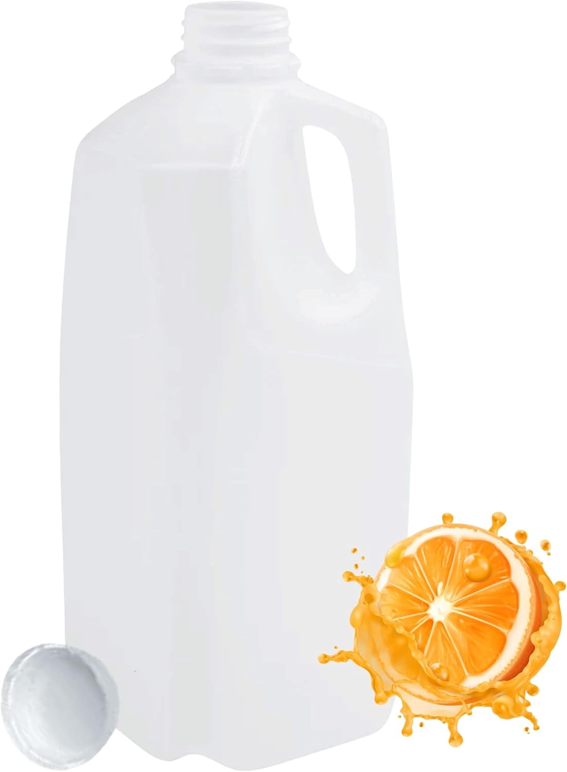 (48 PACK) 64 Oz. Empty Plastic Juice Bottles with Tamper Evident White Screw Caps - Half Gallon, Smoothie Bottles - Ideal for Juices, Ice Coffees, Milk, Smoothies, Picnic's and Even Meal Prep