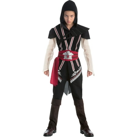 AFG Media Ltd Assassin's Creed Ezio Costume for Boys, Includes Tunic, Hood, Spauldron, Sash, and Boot
