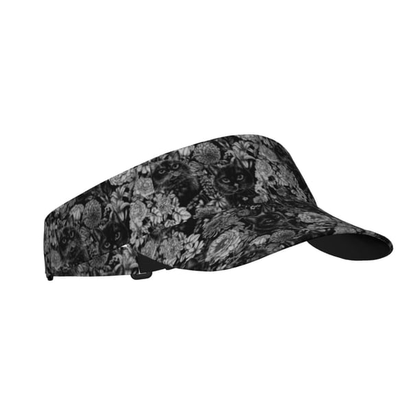 Fotbe Black Cats In A Garden Visera Deportiva con Diseño, Gorra Abierta Ajustable de Algodón para Mujer y Hombre