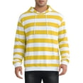 thumbnail image 1 of SUDADERAS CHIC INSPIRE para hombres, sudadera con rayas, bolsillo frontal, capucha con cordón, mangas largas, sudaderas por encima de la cabeza, M Amarillo Blanco, 1 of 5