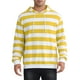thumbnail image 1 of SUÉTER DE RAYAS PARA HOMBRES INSPIRE CHIC, CON BOLSILLO FRONTAL, CAPUCHA CON CORDÓN, MANGAS LARGAS, PULLOVER, SUDADERAS L Amarillo Blanco, 1 of 5