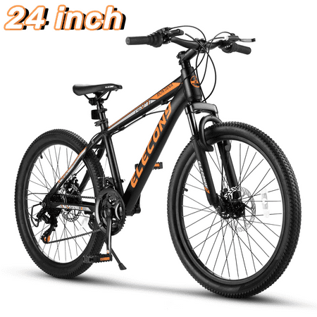 CHAMPIERRE 24 inch Mountain Bike for Men and Women, Shimano 21 Speed Bike with Disc Brake, Black