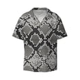 thumbnail image 5 of PAYOHTO Texture Snake Skin Mens Hawaiian Casual Short-sleeved Shirt Tropical Summer Beach Button Down Shirts, 5 of 7
