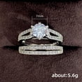 thumbnail image 6 of PERITANG 2pcs His and Hers Wedding Ring Sets Couples Engagement Rings Women and Men 925 Sterling Silver AAA Cubic Zirconia Luxurious, 6 of 8
