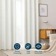 thumbnail image 3 of Sleep Zone Jacquard Blackout Curtain, Chevron Full Light Blocking Window Curtain Drapes for Living Room Bedroom 2 Panels, 42" x 63" Ivory White, 3 of 8