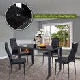 thumbnail image 3 of Costway 5pcs Kitchen Dining Set Glass Metal Table and 4 Chairs Breakfast Furniture, 3 of 8