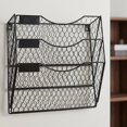 thumbnail image 4 of TABLETREANDS Organizador Montado En Pared Negro De Metal Para Oficina Con Tres Bolsillos Para Archivos, 4 of 8