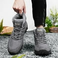 thumbnail image 5 of Men's Winter Snow Boots Warm Fur Lining Fashion Comfort Casual Outdoor Waterproof Hiking Boots Lightweight Lace Up Boots Gray 9.5 US, 5 of 7