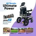 thumbnail image 5 of Ephesus E7 Folding Electric Wheelchair, Reclining Backrest, All-Terrain, Comfortable 18" Seat, 300 lbs Capacity (Silver), 5 of 5