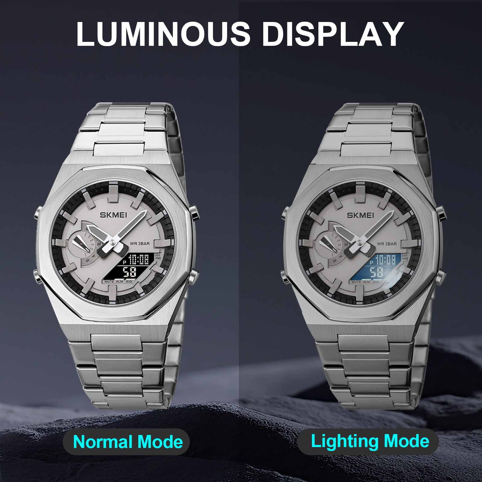 SKMEI Men's Digital Watch, Sports Waterproof Military Watches for Men LED Casual Stopwatch Alarm Tactical Men's Wrist Watches