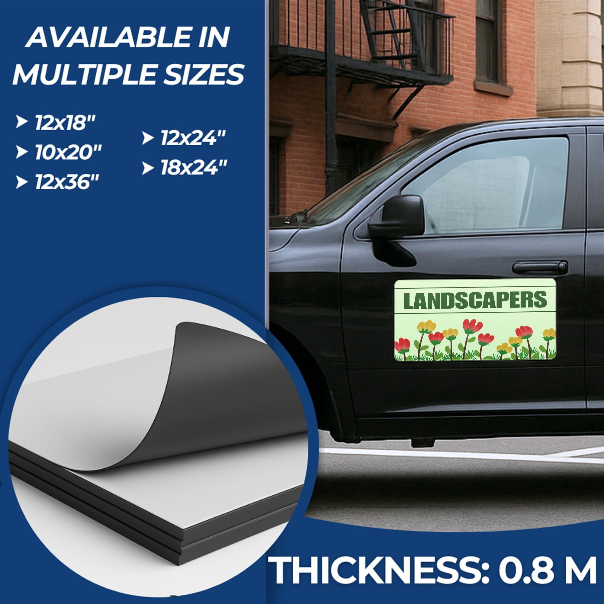 Landscapers Car Magnet Sign by DC | Flexible Car Magnetic Sheets with Adhesive Backing | 10"x20" Bumper Magnet Sticker for Vehicles, Trucks & Business Advertising Signs | 2 PC | Made in USA